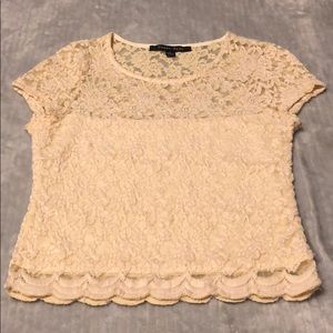 Ivory/Creamish lace top. Size Small